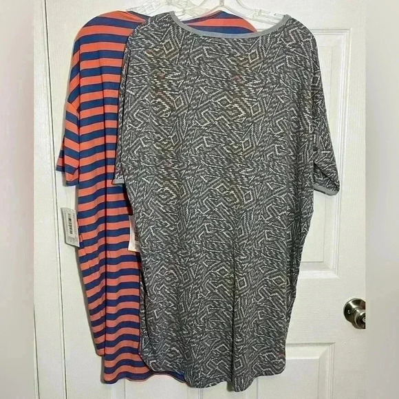LulaRoe Irma Striped and Geometric Print Drop Sleeve Top Bundle | size medium - Picture 8 of 8
